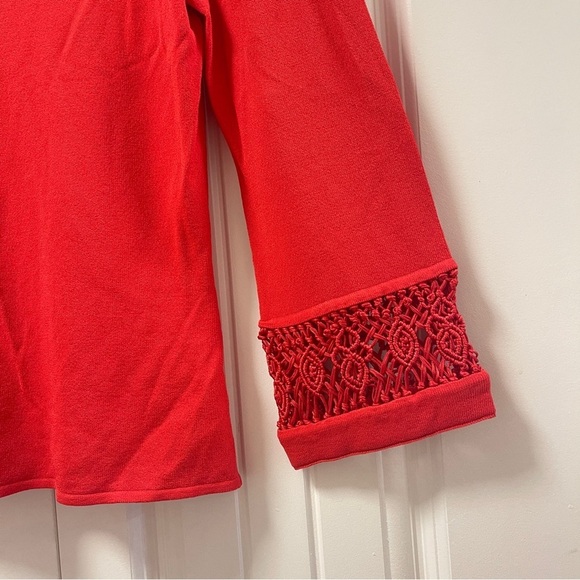 Episode Vintage Red Flowy Blouse with Rope Detailing - M - Picture 9 of 12